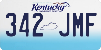 KY license plate 342JMF