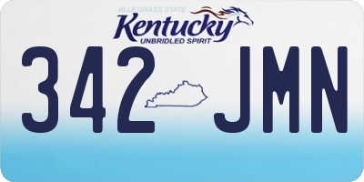 KY license plate 342JMN