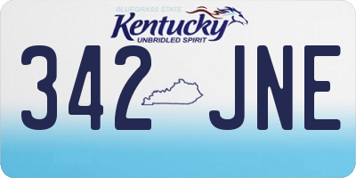 KY license plate 342JNE