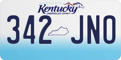 KY license plate 342JNO