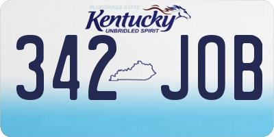 KY license plate 342JOB