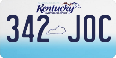 KY license plate 342JOC