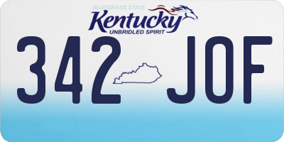 KY license plate 342JOF