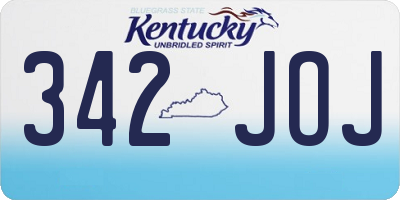 KY license plate 342JOJ