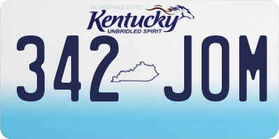 KY license plate 342JOM