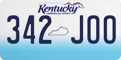KY license plate 342JOO