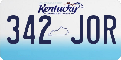 KY license plate 342JOR