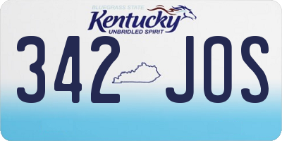 KY license plate 342JOS