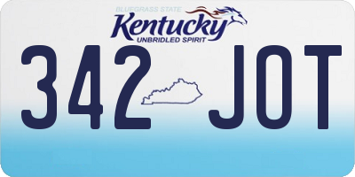 KY license plate 342JOT