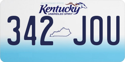 KY license plate 342JOU