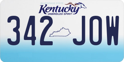 KY license plate 342JOW