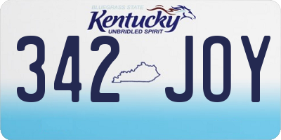 KY license plate 342JOY