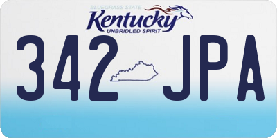 KY license plate 342JPA