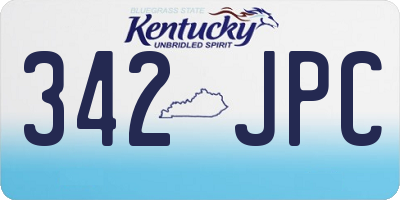 KY license plate 342JPC