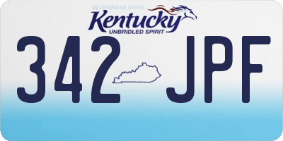 KY license plate 342JPF
