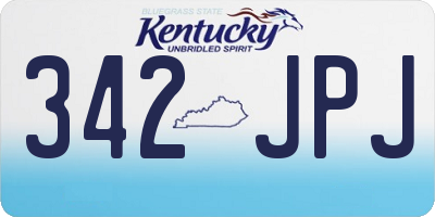 KY license plate 342JPJ