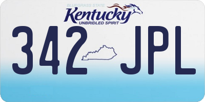 KY license plate 342JPL