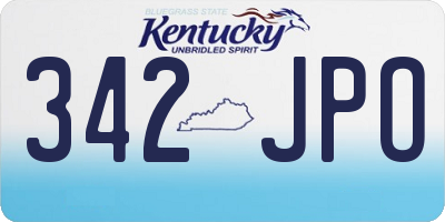 KY license plate 342JPO