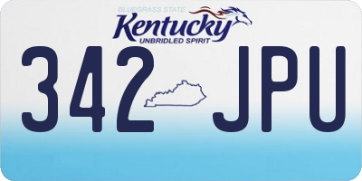 KY license plate 342JPU