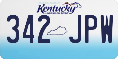 KY license plate 342JPW