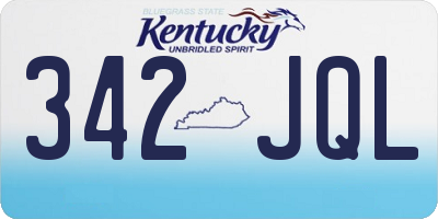 KY license plate 342JQL