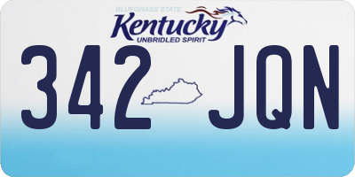 KY license plate 342JQN