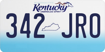 KY license plate 342JRO