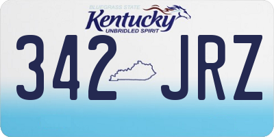 KY license plate 342JRZ