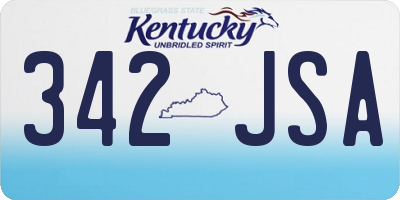 KY license plate 342JSA