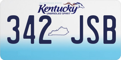 KY license plate 342JSB