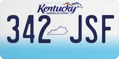 KY license plate 342JSF