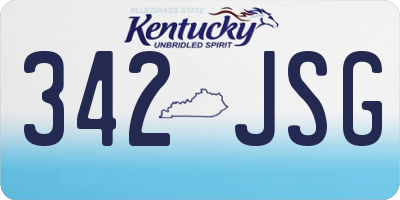 KY license plate 342JSG