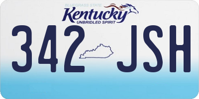 KY license plate 342JSH