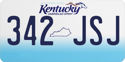KY license plate 342JSJ