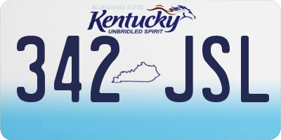 KY license plate 342JSL