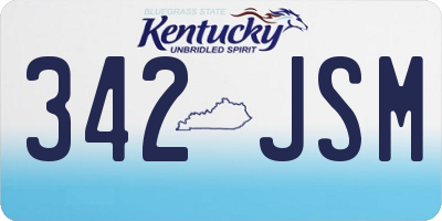 KY license plate 342JSM