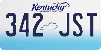 KY license plate 342JST