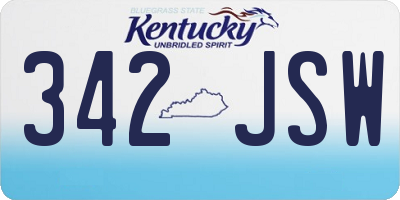 KY license plate 342JSW
