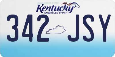 KY license plate 342JSY