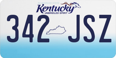 KY license plate 342JSZ