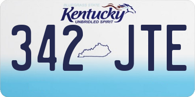 KY license plate 342JTE