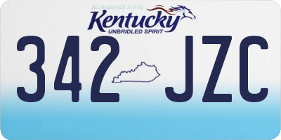 KY license plate 342JZC