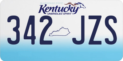 KY license plate 342JZS