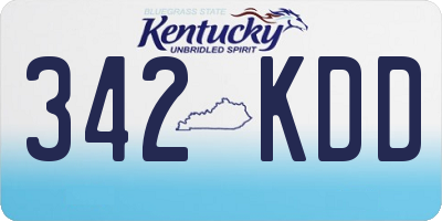 KY license plate 342KDD