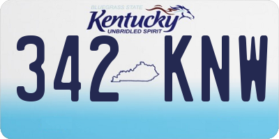 KY license plate 342KNW