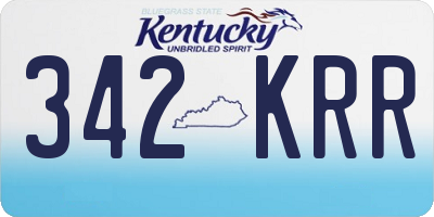 KY license plate 342KRR