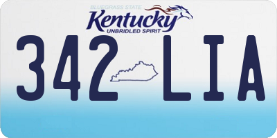 KY license plate 342LIA