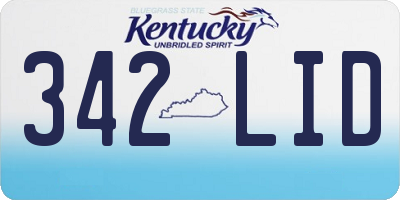 KY license plate 342LID