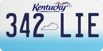 KY license plate 342LIE