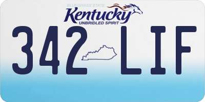 KY license plate 342LIF